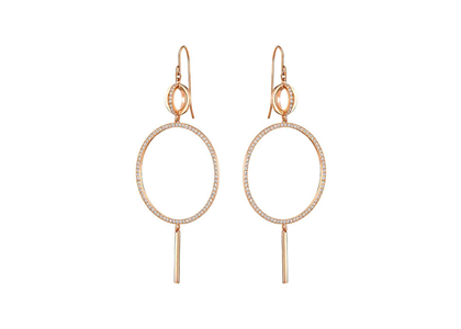 Long Chandelier Dangle Earring with Rose Gold Plated